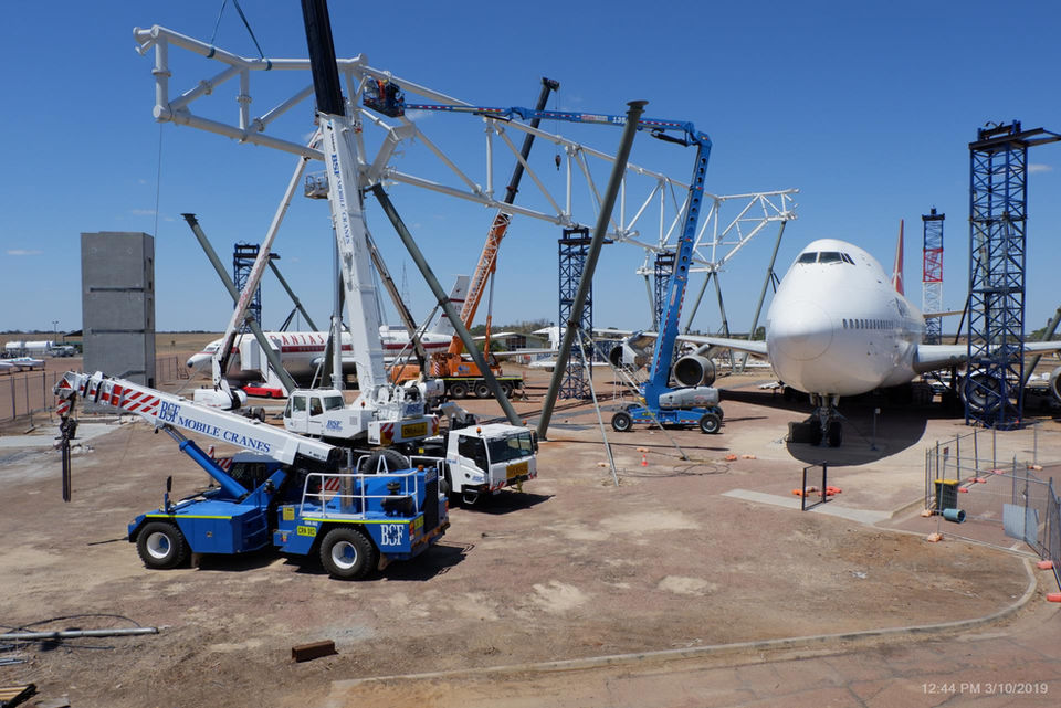 BSF Mobile Cranes providing lifting services on a steel construction project